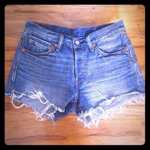 Levis 501 High Rise Cut-off Jean Shorts